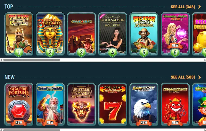 Übersicht der Larabet Casino Plattform mit Spielauswahl und Benutzeroberfläche